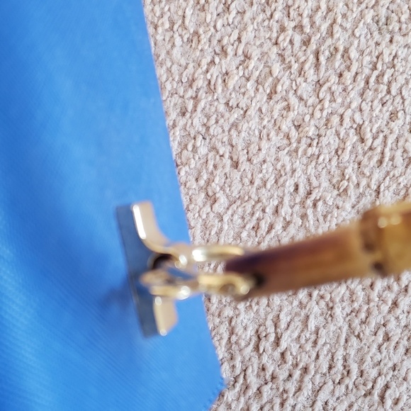 NWOT Cute Spring Blue Bamboo Handle Straw Bag - Picture 14 of 16